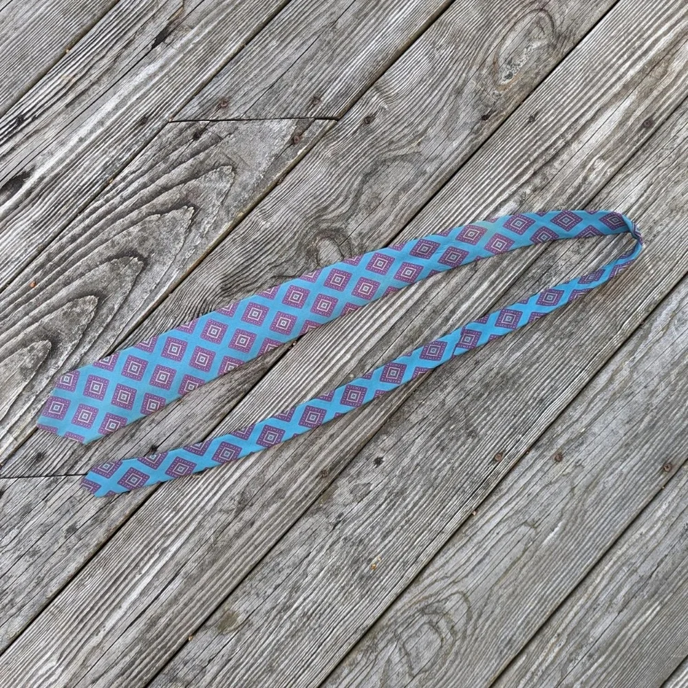 Vintage 90's Burberry Geometric Print Neck Tie